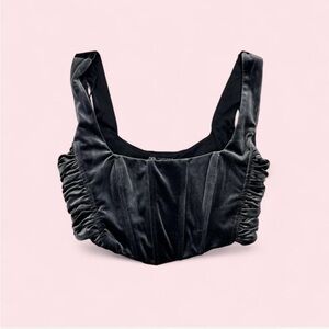 Zara Velvet Cropped Bustier Top